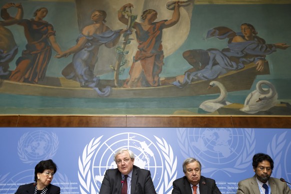 China&#039;s Margaret Chan, left, General Director of the World Health Organization, WHO, Stephen O&#039;Brien, 2nd left, UN Under-Secretary-General for Humanitarian Affairs, United Nations High Commi ...