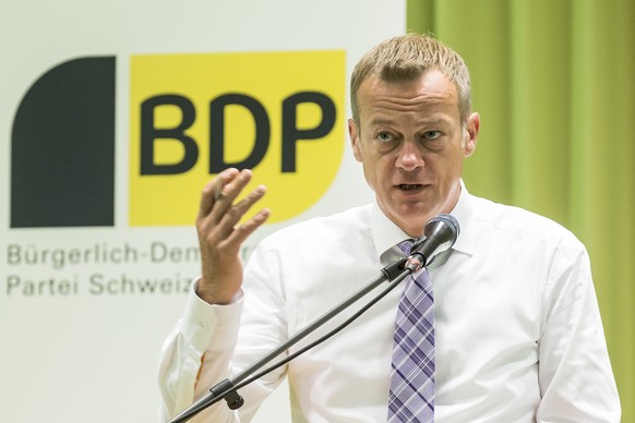 Nationalrat Martin Landolt, Praesident BDP Schweiz, spricht an der Parteiversammlung der BDP Schweiz am Samstag, 27. August 2016, in Altdorf. (KEYSTONE/Alexandra Wey)