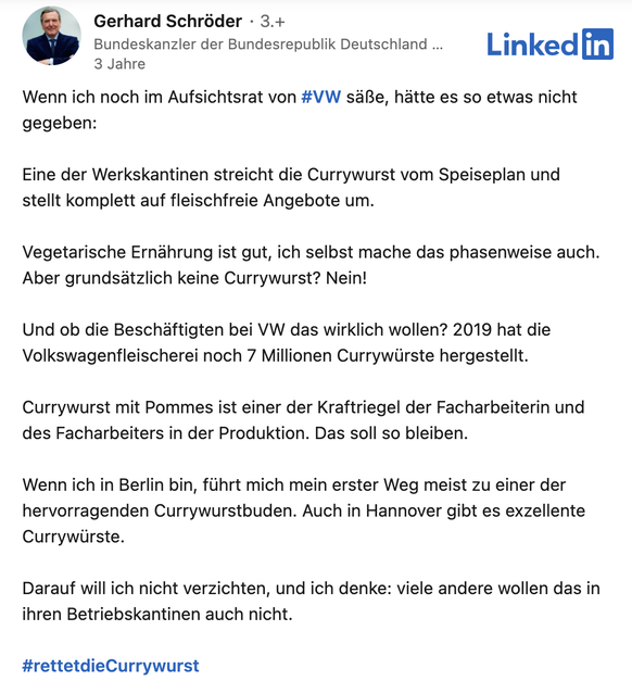 Diesen Post setzte Gerhard Schröder ab.