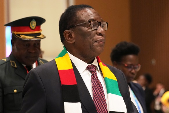 FILE - Zimbabwe's President Emmerson Mnangagwa attends the African Union-European Union summit in Luanda, Angola, Nov. 24, 2025. (AP Photo/Thibault Camus, File)
Zimbabwe Presidential Term Extensi ...