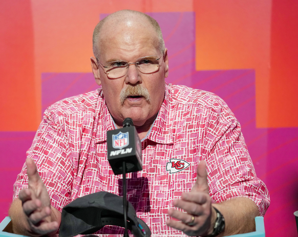 Mandatory Credit: Photo by Sean Ryan/IPS/Shutterstock (13757152at) Kansas City Chiefs head coach Andy Reid during Opening Night media event ahead of NFL, American Football Herren, USA Super Bowl LVII  ...