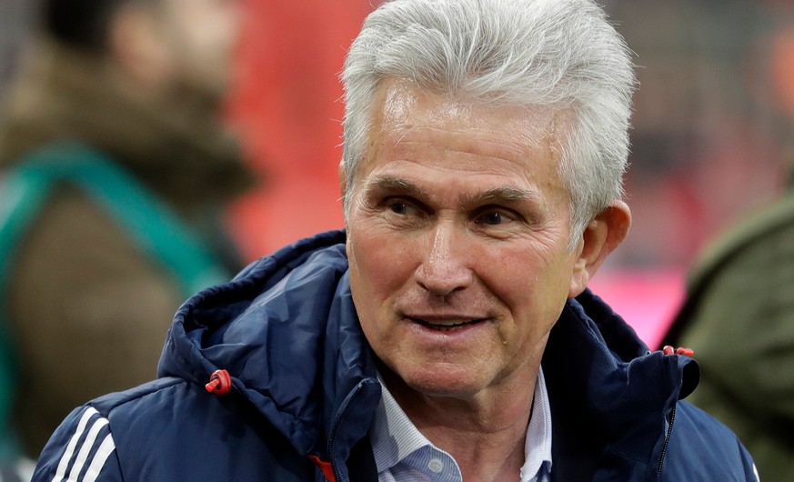 FILE - In this Nov. 18, 2017 file photo Bayern head coach Jupp Heynckes arrives for the German Soccer Bundesliga match between FC Bayern Munich and FC Augsburg in Munich, Germany. Bayern Munich’s sear ...