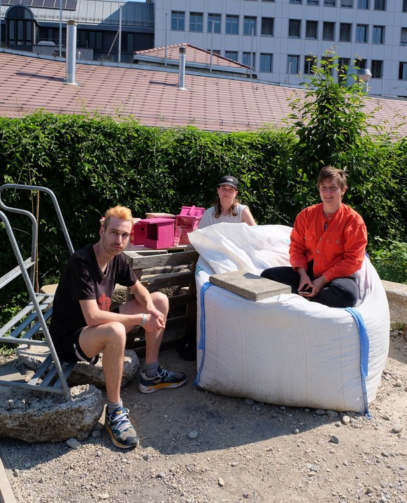 Tobias Häusermann, Flora Bühlmann und Katharina Riedl von Bau-Teilen, setzen sich für eine bessere Ökobilanz in der Baubranche ein, indem sie unter anderem Bauteile wiederverwenden.