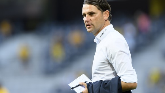 Trainer Gerry Seoane im Fussball Meisterschaftsspiel der Super League zwischen dem BSC Young Boys und dem FC Neuchatel Xamax, im Stade de Suisse in Bern, am Samstag, 27. Juni 2020. (KEYSTONE/Anthony A ...