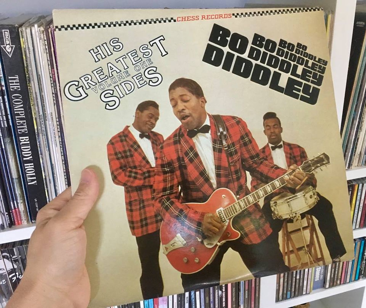 vinyl LP schallplatten retro musik rock'n'roll beatles stray cars bo diddley steve earle ramones louis armstrong jazz sister rosetta tharpe strip sidney bechet matman modern jazz quartett me ...