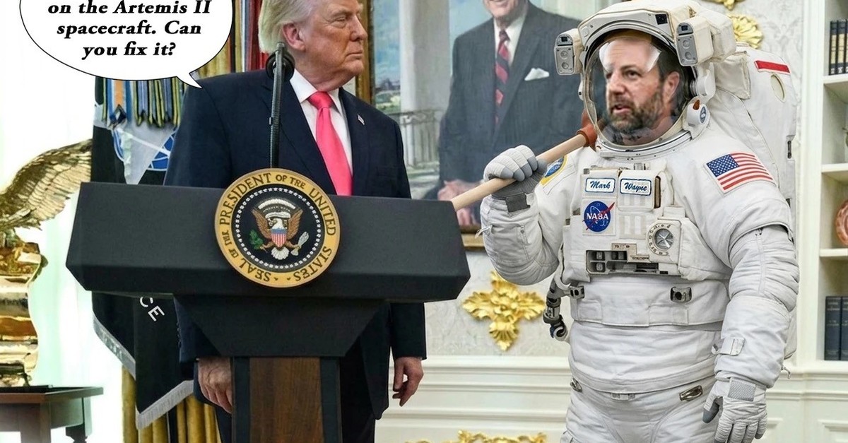 Ab auf den Mond mit Amerika – eine crazy Woche im Karikaturen-Rückblick