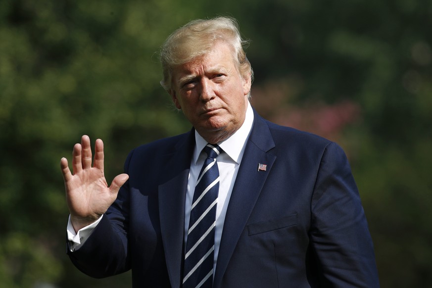 President Donald Trump arrives at the White House in Washington, Sunday, July 21, 2019, after spending the weekend at his golf club in Bedminster, N.J. (AP Photo/Patrick Semansky)
Donald Trump