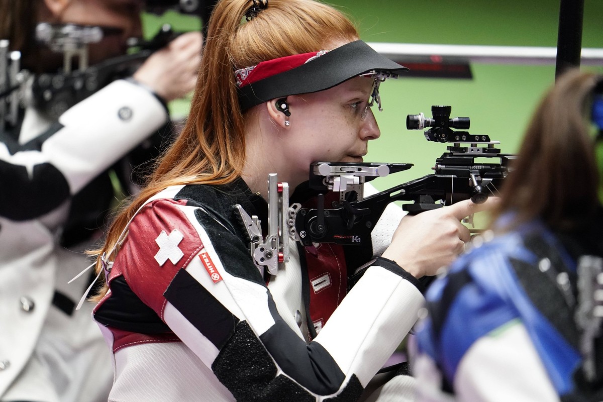 Olympics: Shooting-July 31, Jul 31, 2021 Tokyo, Japan Nina Christen SUI competes in the 50m rifle 3 positions women s final during the Tokyo 2020 Olympic Summer Games at Asaka Shooting Range. Christen ...