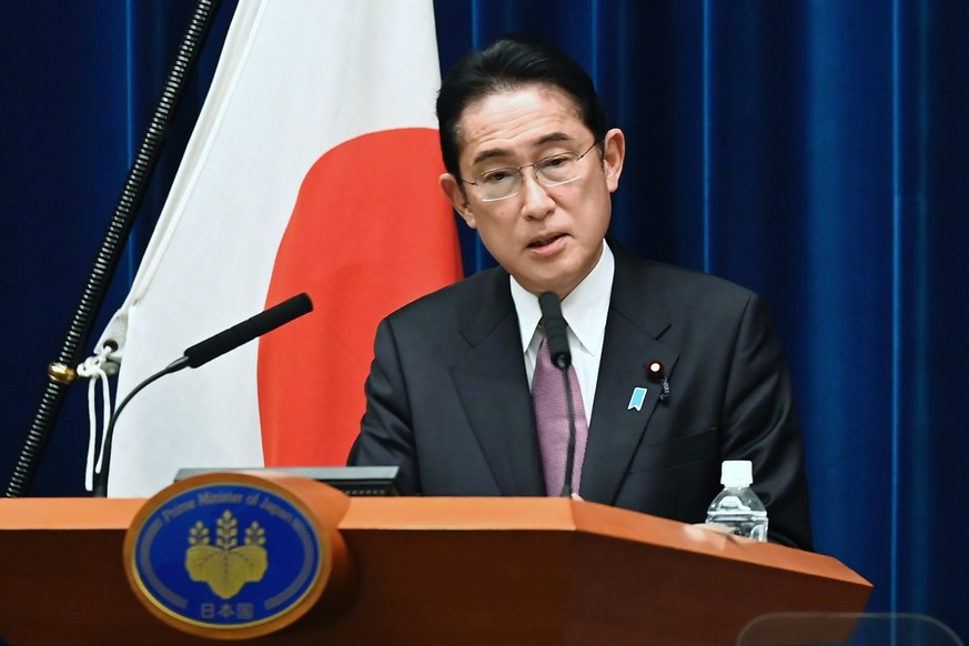 FILE - Japan&#039;s Prime Minister Fumio Kishida speaks during a news conference at the prime minister&#039;s official residence in Tokyo on Dec. 16, 2022. Kishida and Philippine President Ferdinand M ...