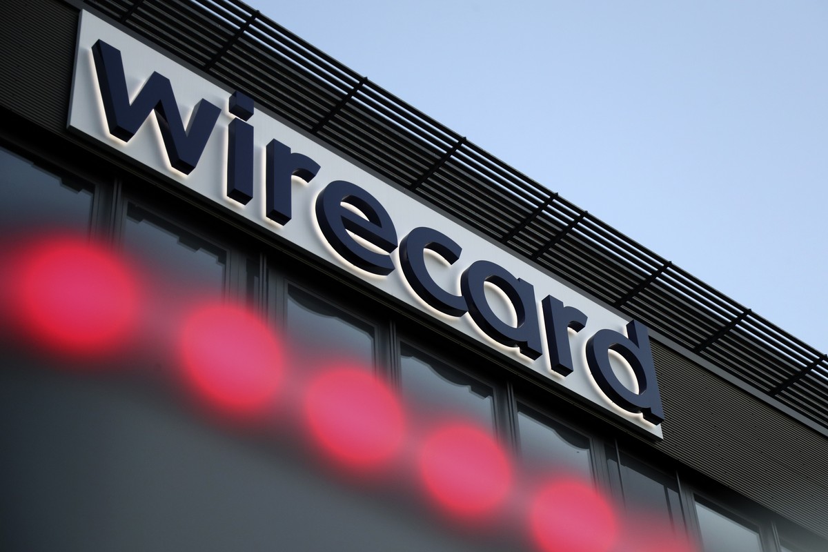 FILE - In this Monday, July 20, 2020 file photo, the logo of payment company Wirecard is pictured at the headquarters in Munich, Germany. German lawmakers presenting a report into the collapse of paym ...
