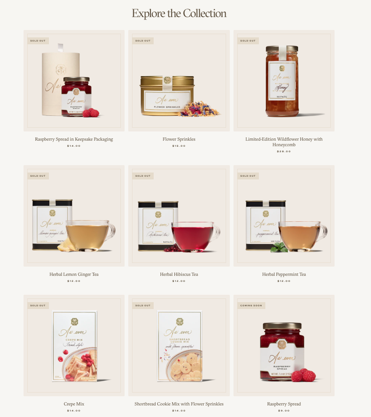 Une demi-heure après leur mise sur le marché, les produits de la marque de Meghan Markle, As Ever, étaient déjà en rupture de stock.