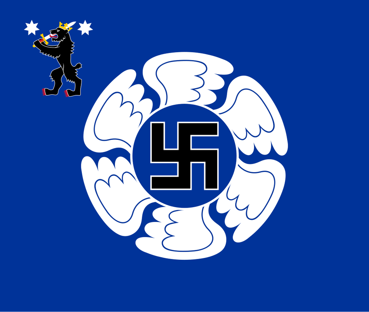 Die Flagge der finnischen Luftwaffe.