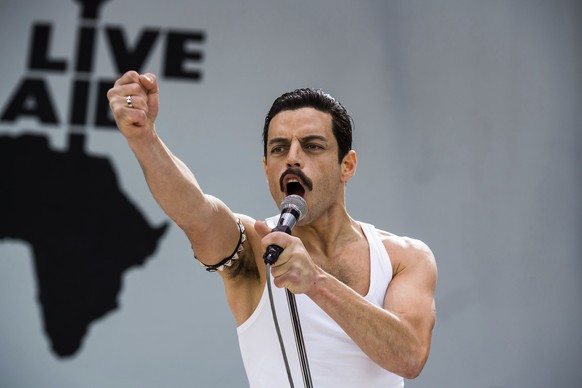 This image released by Twentieth Century Fox shows Rami Malek in a scene from &quot;Bohemian Rhapsody.&quot; Malek is nominated for an Oscar for best actor for his role in the film. The 91st Academy A ...