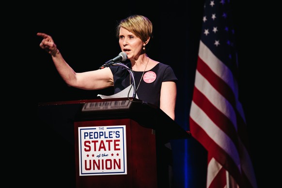 Cynthia Nixon bei ihrer «The People's State of the Union»-Ansprache in New York im Januar – der Alternativ-Anlass zu Trumps «First State of the Union»-Rede.&nbsp;