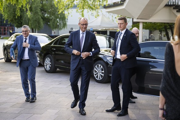 21.05.2026, Berlin: Bundeskanzler Friedrich Merz (CDU) kommt zu der Preisverleihung der "German Startup Awards 2026". Foto: Christophe Gateau/dpa +++ dpa-Bildfunk +++ (KEYSTONE/DPA/Christoph ...