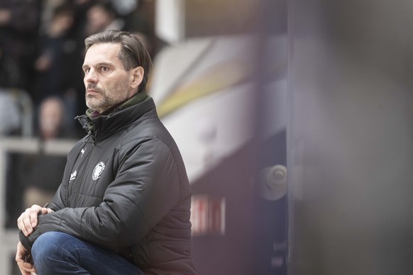 Tigers&#039;s Head Coach Thierry Paterlini during the preliminary round game of National League Swiss Championship 2023/24 between HC Lugano against SCL Tigers at the ice stadium Corner Arrena, Friday ...