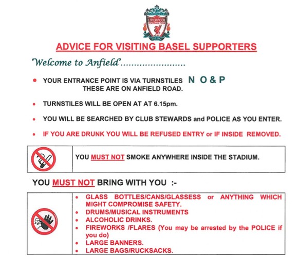 Im Liverpool-Stadion sind Verbote Trumpf.