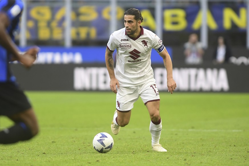 Torino&#039;s Ricardo Rodriguez in action during the Italian Serie A soccer match between Inter and Torino, at the San Siro stadium in Milan, Italy, Saturday, Sept. 10, 2022. (Claudio Grassi/LaPresse  ...