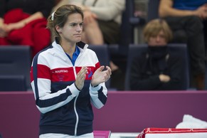 Amélie Mauresmo: Hier noch im Fedcup mit Frankreich gegen die Schweiz, jetzt dann mit Andy Murray in Wimbledon.