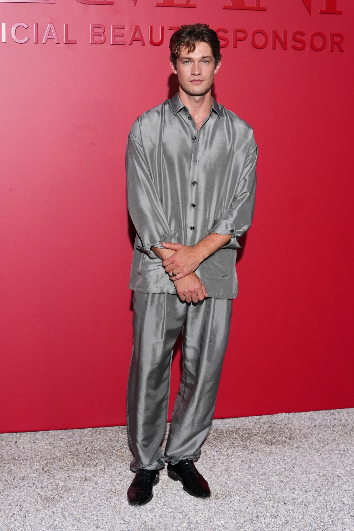 Damian Hardung poses for photographers at the Armani beauty event during the 83rd edition of the Venice Film Festival in Venice, Italy, on Thursday, Sept. 3, 2026. (Photo by Scott A Garfitt/Invision/A ...