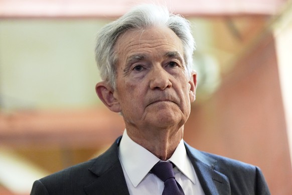 FILE - Federal Reserve Chairman Jerome Powell listens as President Donald Trump visits the Federal Reserve, Thursday, July 24, 2025, in Washington. (AP Photo/Julia Demaree Nikhinson, File)
Federal Res ...