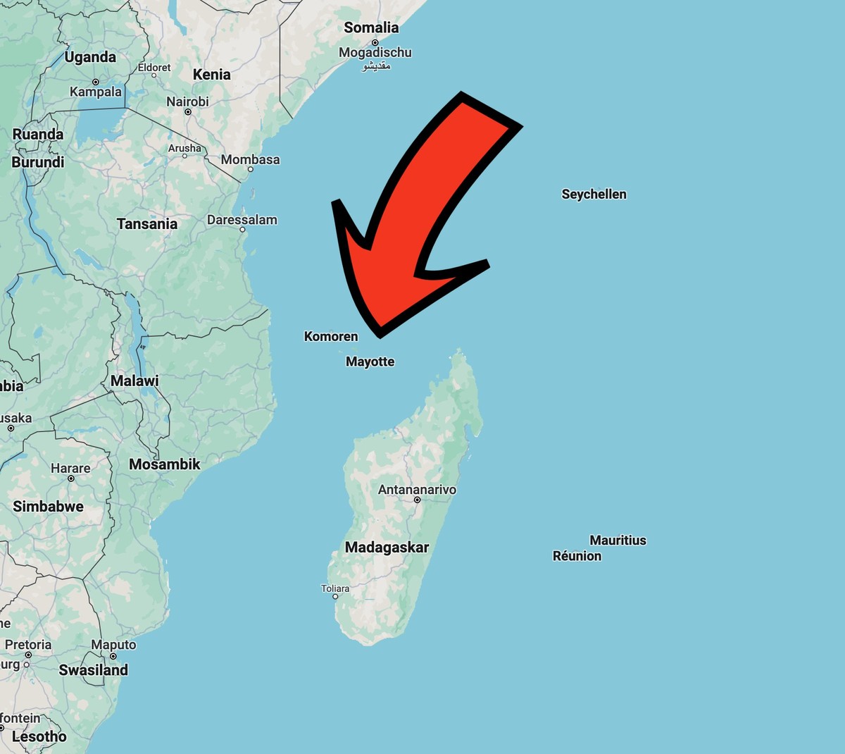 Insel Mayotte, Screenshot: Google Maps