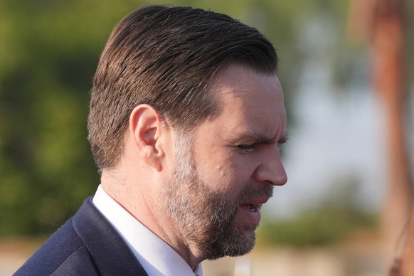Vice President JD Vance prepares to board Air Force Two after attending talks on Iran in Islamabad, Pakistan, Sunday, April 12, 2026. (AP Photo/Jacquelyn Martin, Pool)
Pakistan US Iran Vance