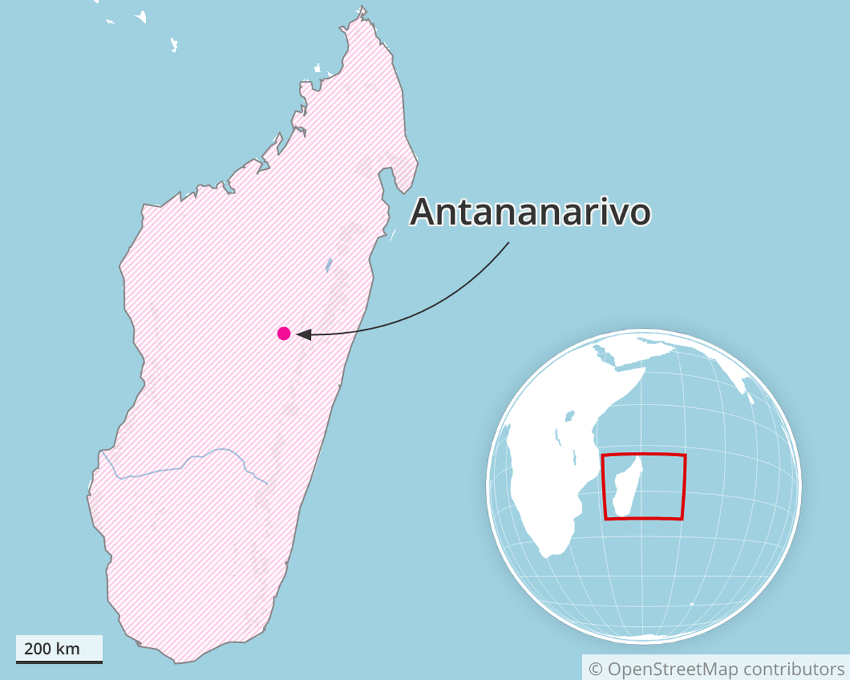Madagascar et sa capitale Antananarivo.