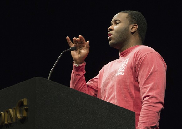 FILE - This March 24, 2014, file photo provided by Harding University in Searcy, Ark., shows Botham Jean, speaking at the university. Jean was fatally shot Sept. 6, 2018, by off-duty officer Amber Guy ...