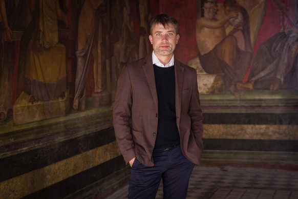 April 5, 2025, Pompei, Italia: Gabriel Zuchtriegel, confermato per altri 4 anni direttore del Parco Archeologico di Pompei, 5 Aprile 2025. Gabriel Zuchtriegel, confirmed for another 4 years as directo ...