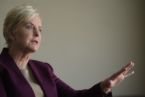 Cindy McCain, executive director of the World Food Program, speaks during an interview with The Associated Press in Cairo, Egypt, Saturday, Oct. 21, 2023. The United Nations&#039; food chief called fo ...