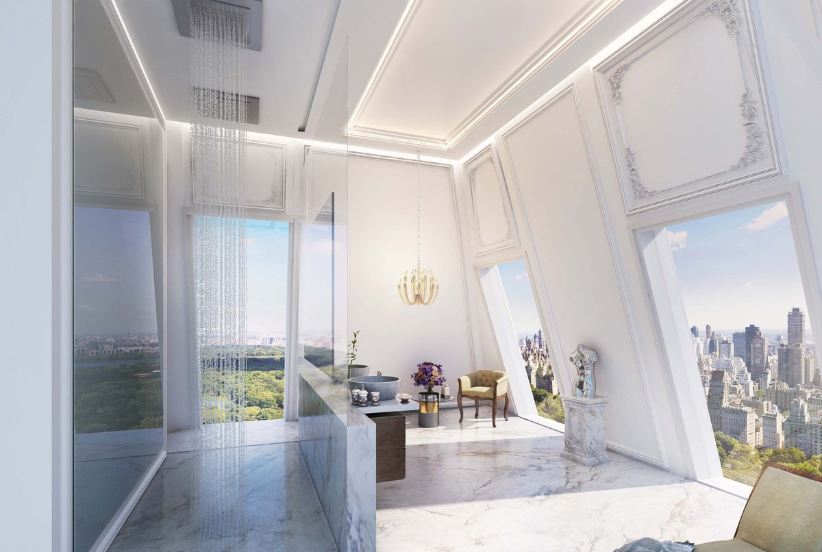 Du marbre et une vue sur Central Park: cette salle de bains existe pour l’instant uniquement sur les plans.