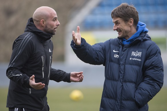 Vaduz-Trainer Giorgio Contini (links) darf sich vielleicht bald auch in der Meisterschaft mit Urs Meier (FCZ) unterhalten. Hier standen sich die beiden bei einem Testspiel gegenüber.