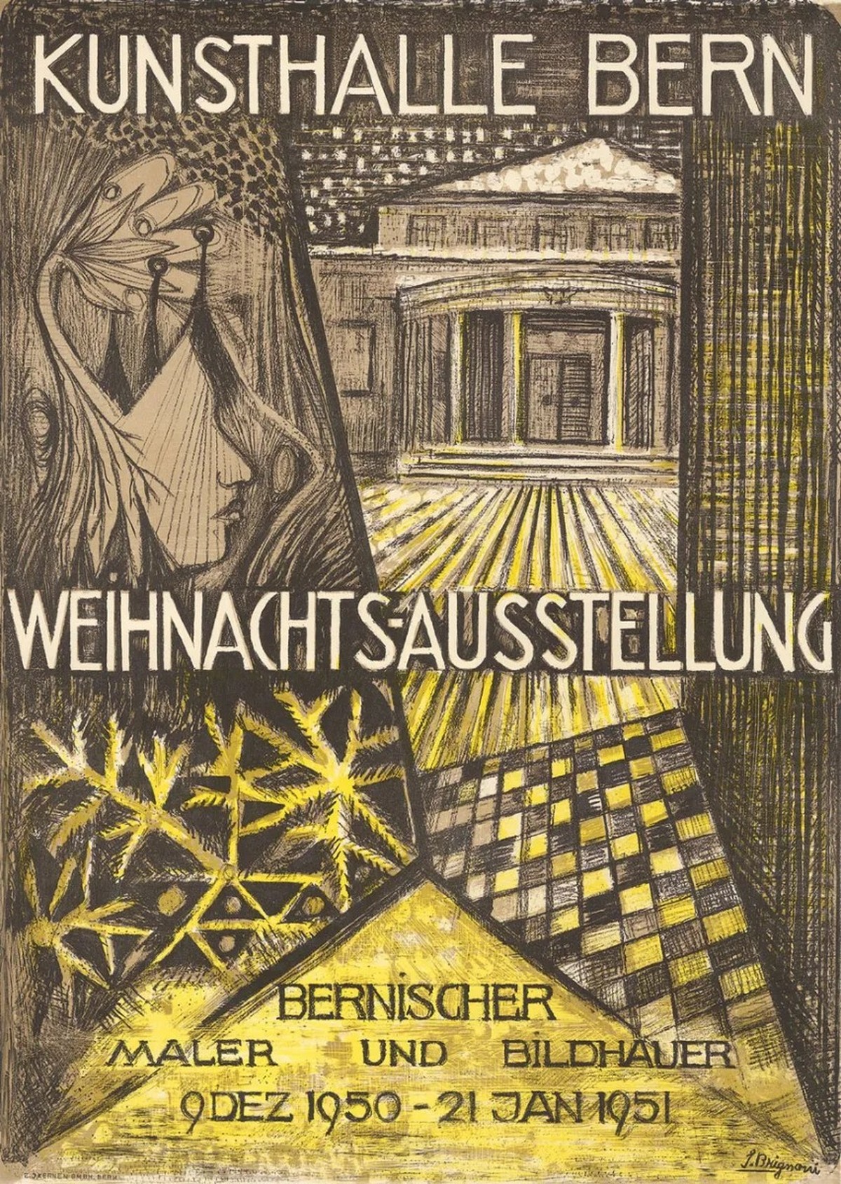 Plakat der Weihnachtsausstellung in der Kunsthalle Bern. Hier stellte Judith Müller über viele Jahre ihre Werke aus.