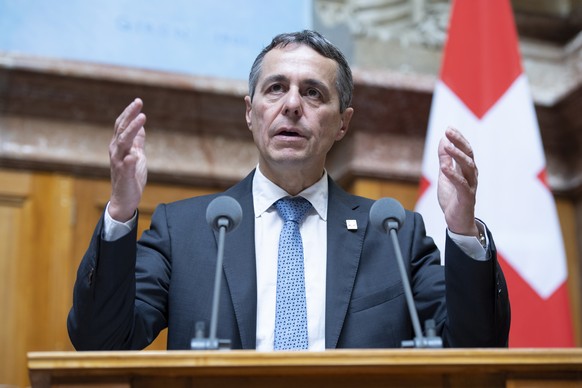 Bundesrat Ignazio Cassis spricht an der Herbstsession der Eidgenoessischen Raete, am Donnerstag, 27. September 2018 im Nationalrat in Bern. (KEYSTONE/Anthony Anex)