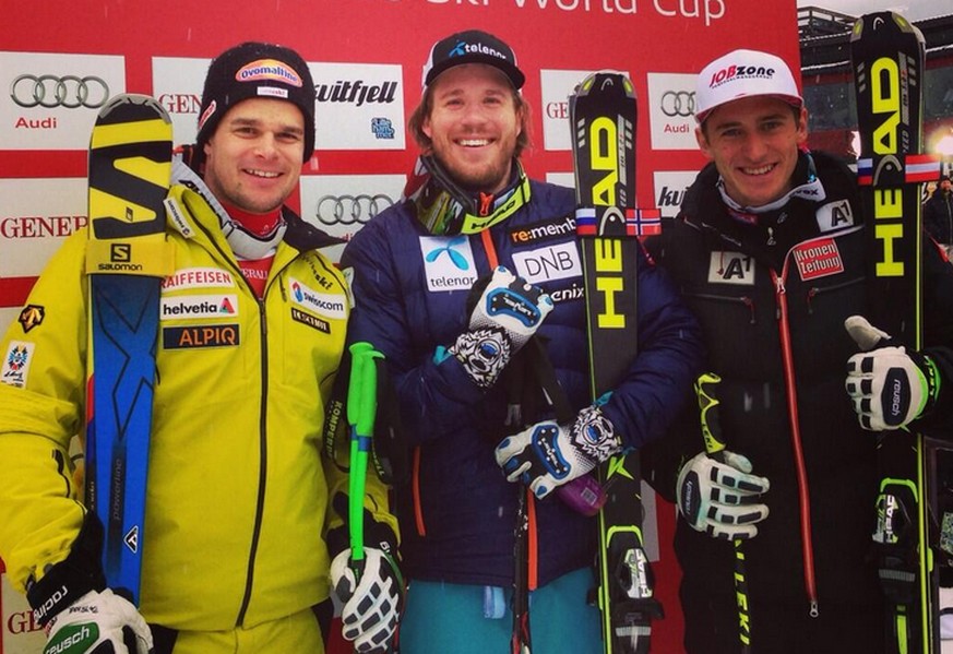 Das strahlende Podest: Küng, Jansrud und Mayer (v.l.).