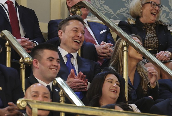 Elon Musk claps as President Donald Trump addresses a joint session of Congress at the Capitol in Washington, Tuesday, March 4, 2025. (Win McNamee/Pool Photo via AP)
Trump Speech