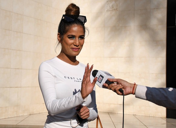 January 18, 2022, Mumbai, Maharashtra, India: Bollywood actress, Poonam Pandey seen during media interaction in Mumbai. Mumbai India - ZUMAs197 20220118_zaa_s197_079 Copyright: xAshishxVaishnavx