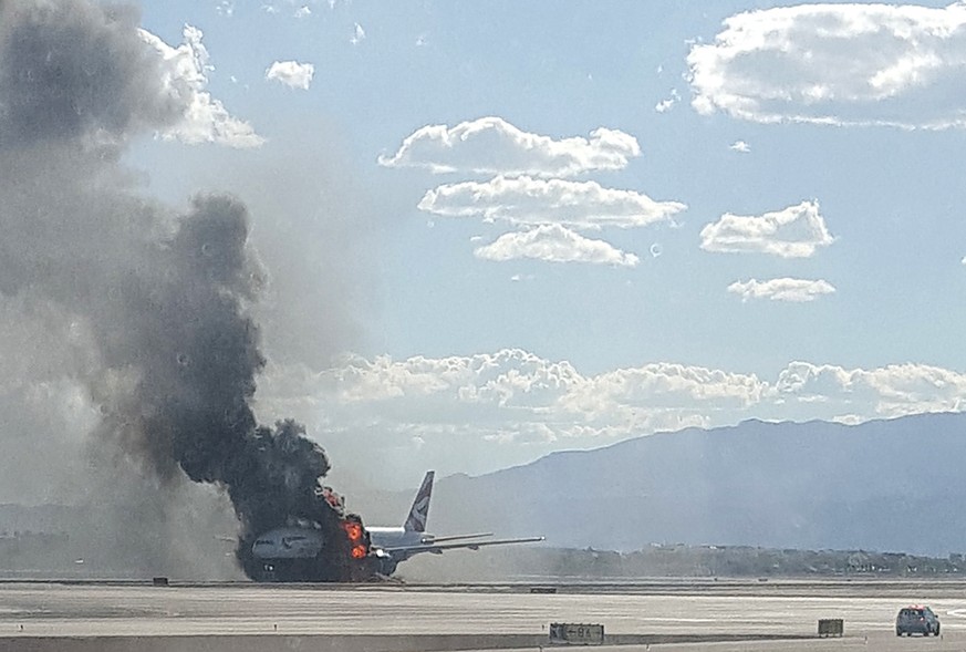 Die Passagiere konnten rechtzeitig evakuiert werden: Maschine der British Airways in Las Vegas.