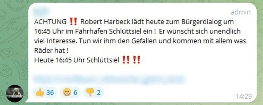 «Bauern und Verbraucher SH»: Eine pro-russische «Reichsbürger»-Gruppierung mit Umsturzfantasien setzt ein Netzwerk von Kanälen ein, um die Bauernproteste zu bewerben.