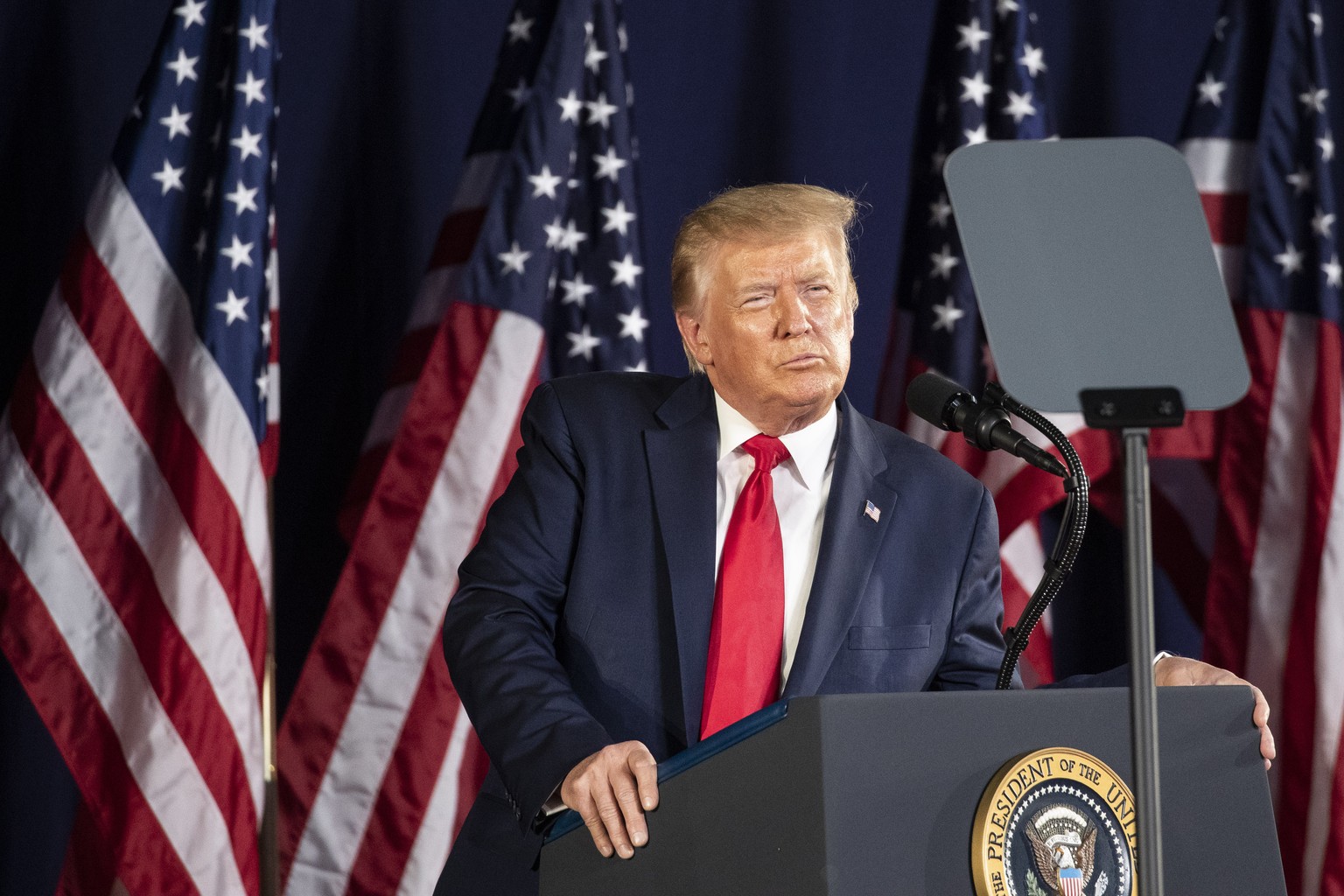 President Donald Trump speaks at Mount Rushmore National Memorial, Friday, July 3, 2020, near Keystone, S.D. (AP Photo/Alex Brandon)
Donald Trump