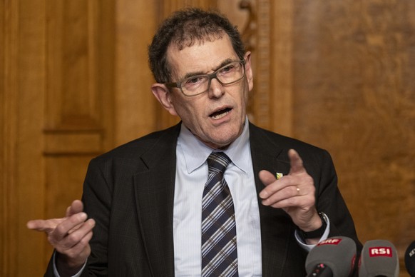 Staenderat Jakob Stark, SVP-TG, von der Finanzkommission des Staenderates FK-S spricht an einem Point de Presse ueber den Voranschlag 2025, am Dienstag, 19. November 2024, in Bern. (KEYSTONE/Peter Sch ...