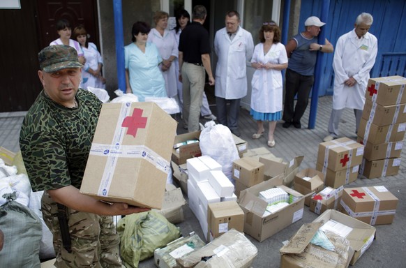Ein Spital in Lugansk erhält neue Medikamente.