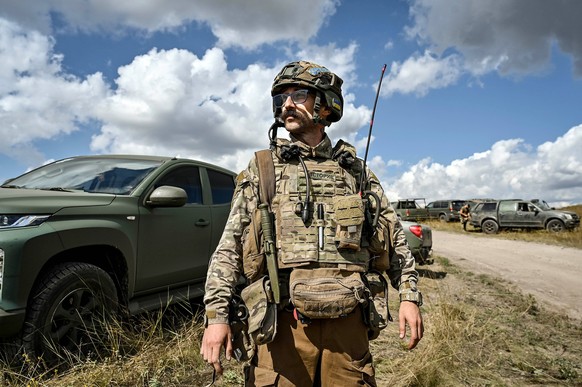 UKRAINE - SEPTEMBER 7, 2023 - A soldier from the 3rd Separate Assault Brigade attends a platoon training.  Platoon training of the 3rd Assault Brigade PUBLICATIONxNOTxINxRUS Copyright: xDmytroxSmo ...