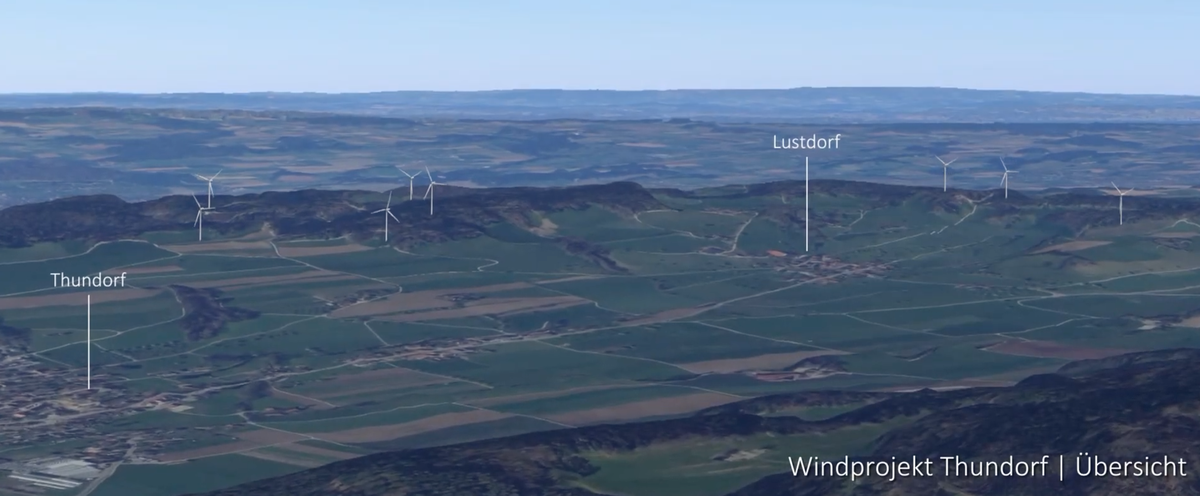 Eine Windenergie-Anlage mit acht grossen Windrädern soll in Zukunft nicht nur Strom für 18'000 Haushalte im Thurgau liefern, der Verein Pro Wind Thurgau verspricht der Standortgemeinde Thundorf a ...