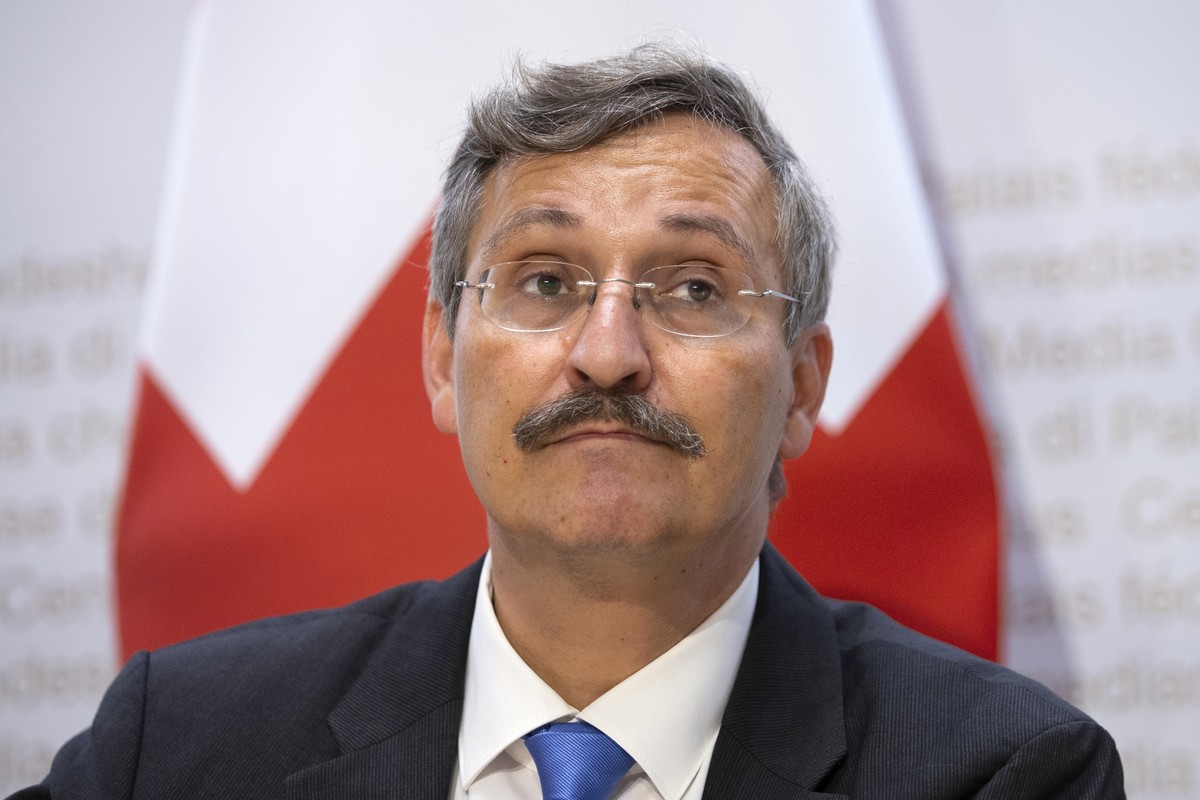 Michael Hengartner, neuer designierter ETH-Ratspraesident, waehrend einer Medienkonferenz, am Mittwoch, 4. September 2019 in Bern. (KEYSTONE/Peter Klaunzer)