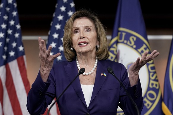 FILE - Speaker of the House Nancy Pelosi, D-Calif., speaks during a news conference Friday, July 29, 2022, at the Capitol in Washington. Pelosi arrived in Singapore early Monday, kicking off her Asian ...
