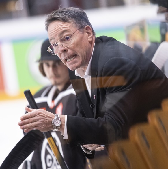 Lugano&#039;s Head Coach Chris Mcsorley during the Champions League 2021/22 game between HC Lugano and Skelleftea AIK at the ice stadium Corner Arena in Lugano, Switzerland, on Friday, August, 27, 202 ...