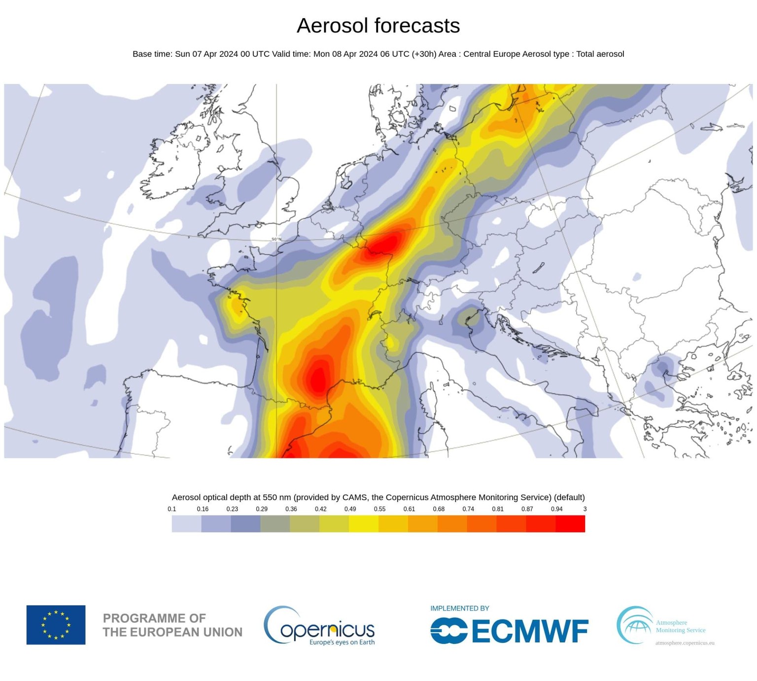 So viel Saharastaub erwartet die Schweiz im April 2024.