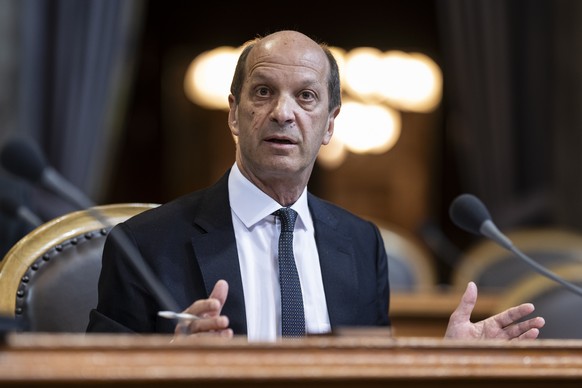 Beat Rieder, Mitte-VS, spricht zur Budgetdebatte, an der Wintersession der Eidgenoessischen Raete, am Dienstag, 2. Dezember 2025 im Staenderat in Bern. (KEYSTONE/Alessandro della Valle)